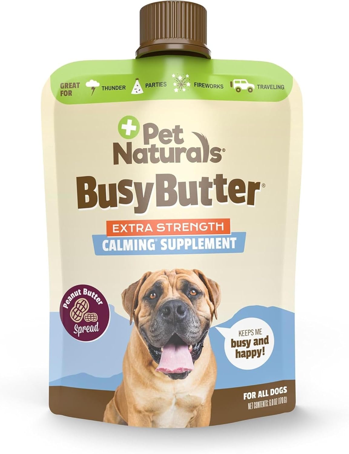 Pet Naturals Busybutter Extra Strength Calming Peanut Butter for Dogs, 6 Oz