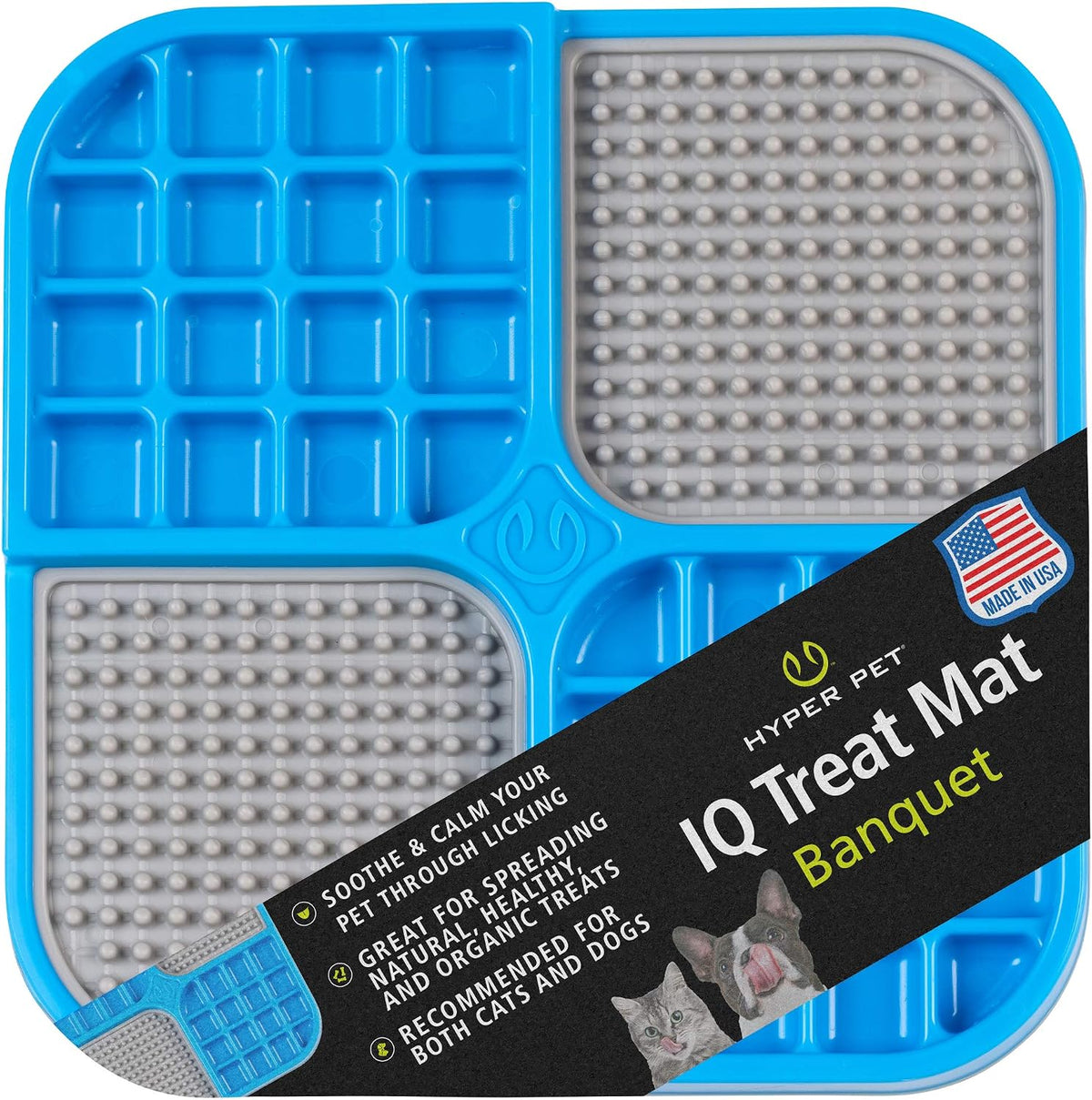 Hyper Pet IQ Treat Lick Mat for Dogs & Cats, Slow Feeder Enrichment Toys