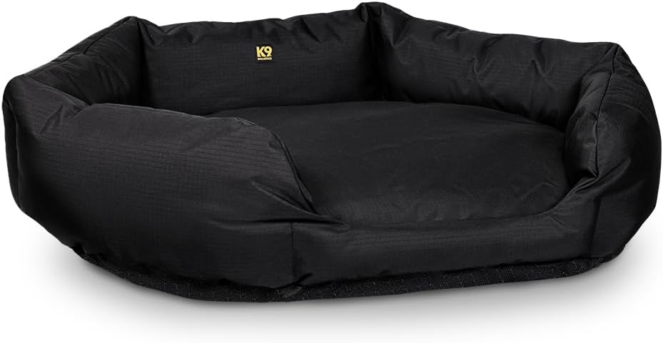 K9 Ballistics Tough Ripstop Oval Bolster Dog Bed, M, Black