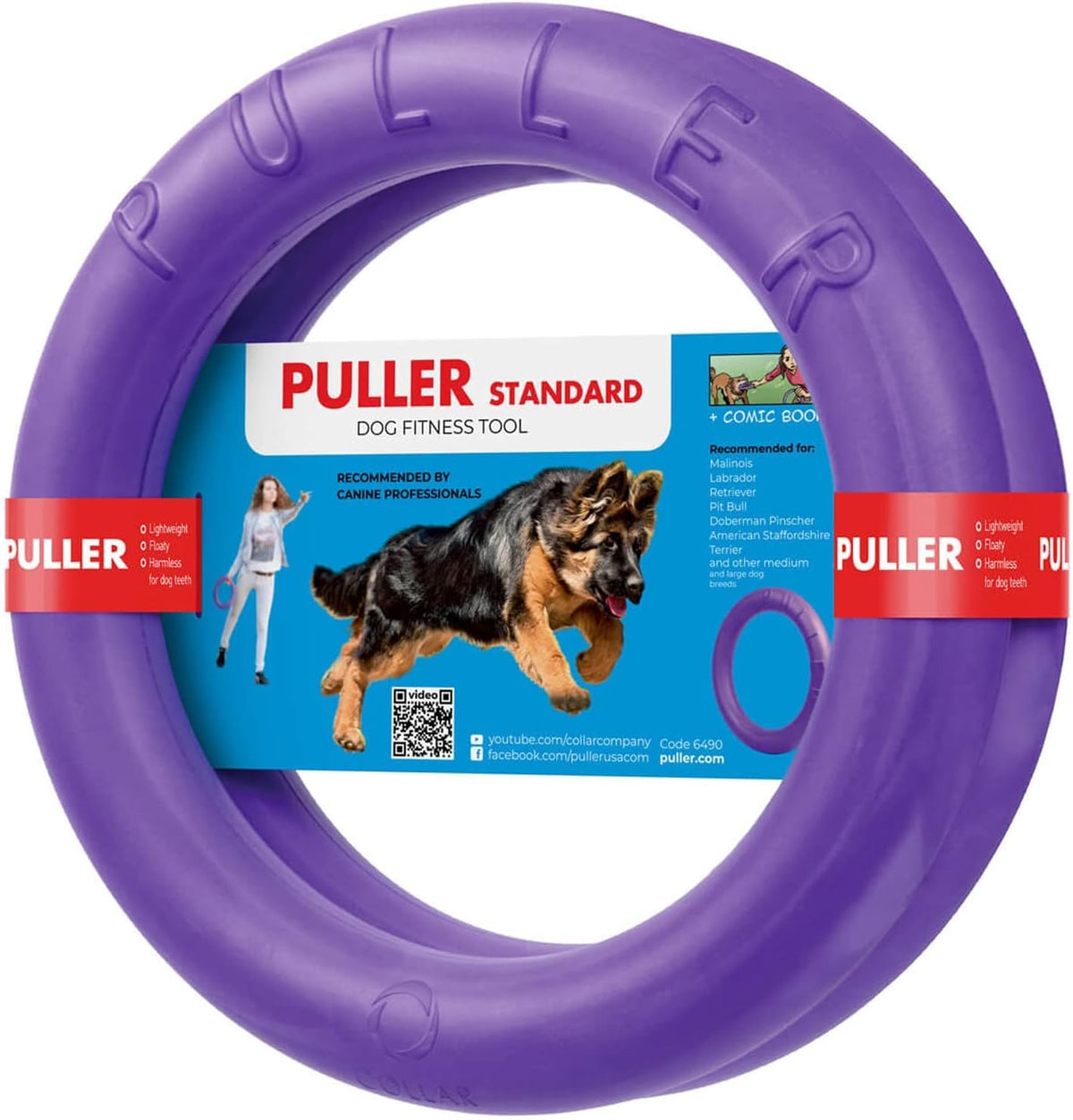 COLLAR Puller Dog Toy Ring for Small Medium Large Dogs Fetch Floating Disc
