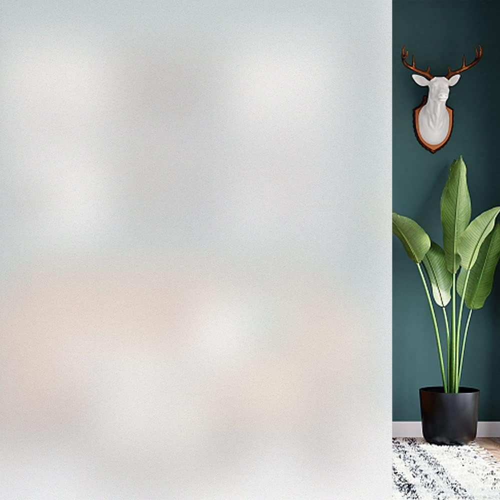 HIDBEA Frosted Window Privacy Film, Non Adhesive, 23.6 X 78.7 Inch