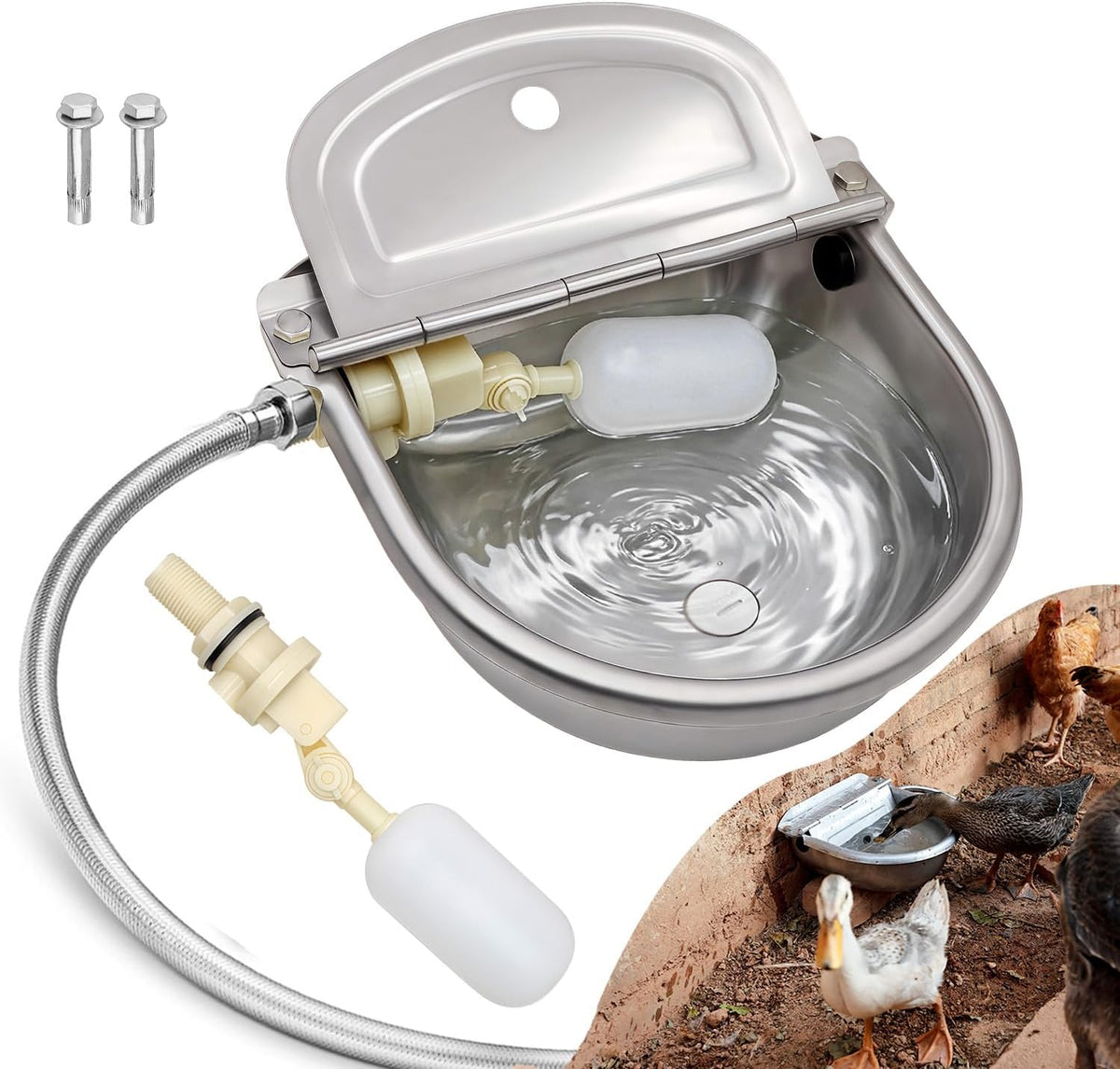 Automatic Water Dispenser Dog Water Bowl 304 Stainless Large Pet Waterer