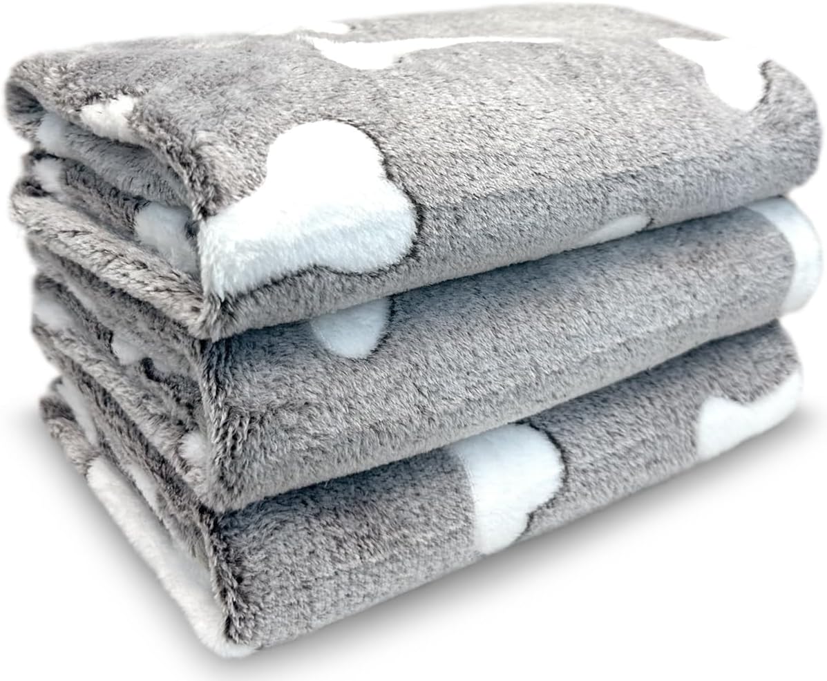 Dog Blankets for Small Medium Large Dogs, 3 Pack Dog Blanket Washable 23" X 16", Gifts Puppy Essentials, Fuzzy Soft Pet Mat Throw Cover for Kennel Crate Bed,Cat Blanket, Blankets for Dogs, Pet Blanket
