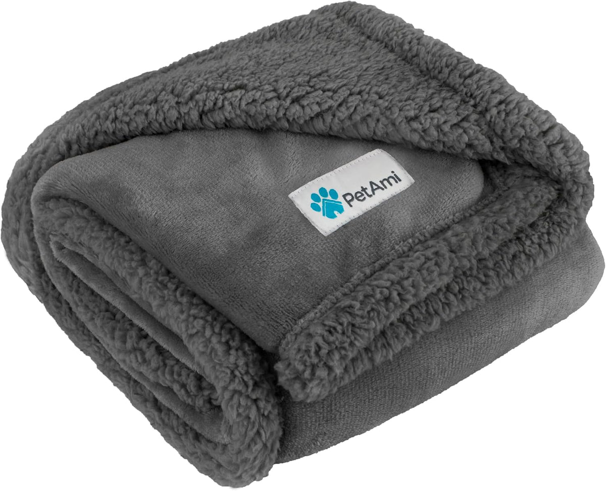 Petami Dog Blanket Small Medium Pet Cat Puppy Kitten, 40X29 Mini Solid Gray