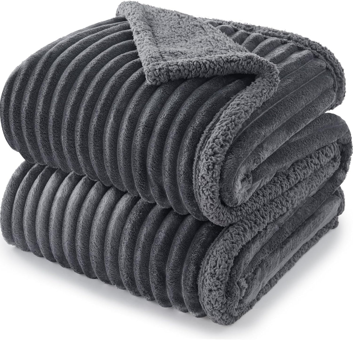 AIPERRO Waterproof Dog Blanket for Large Dogs, Washable Soft Puppy Cat Blanket Flannel Cotton Velour for Sofa Couch Protector, Comfort & Security Reversible Bed Protection for Pet, 50"X60", Gray