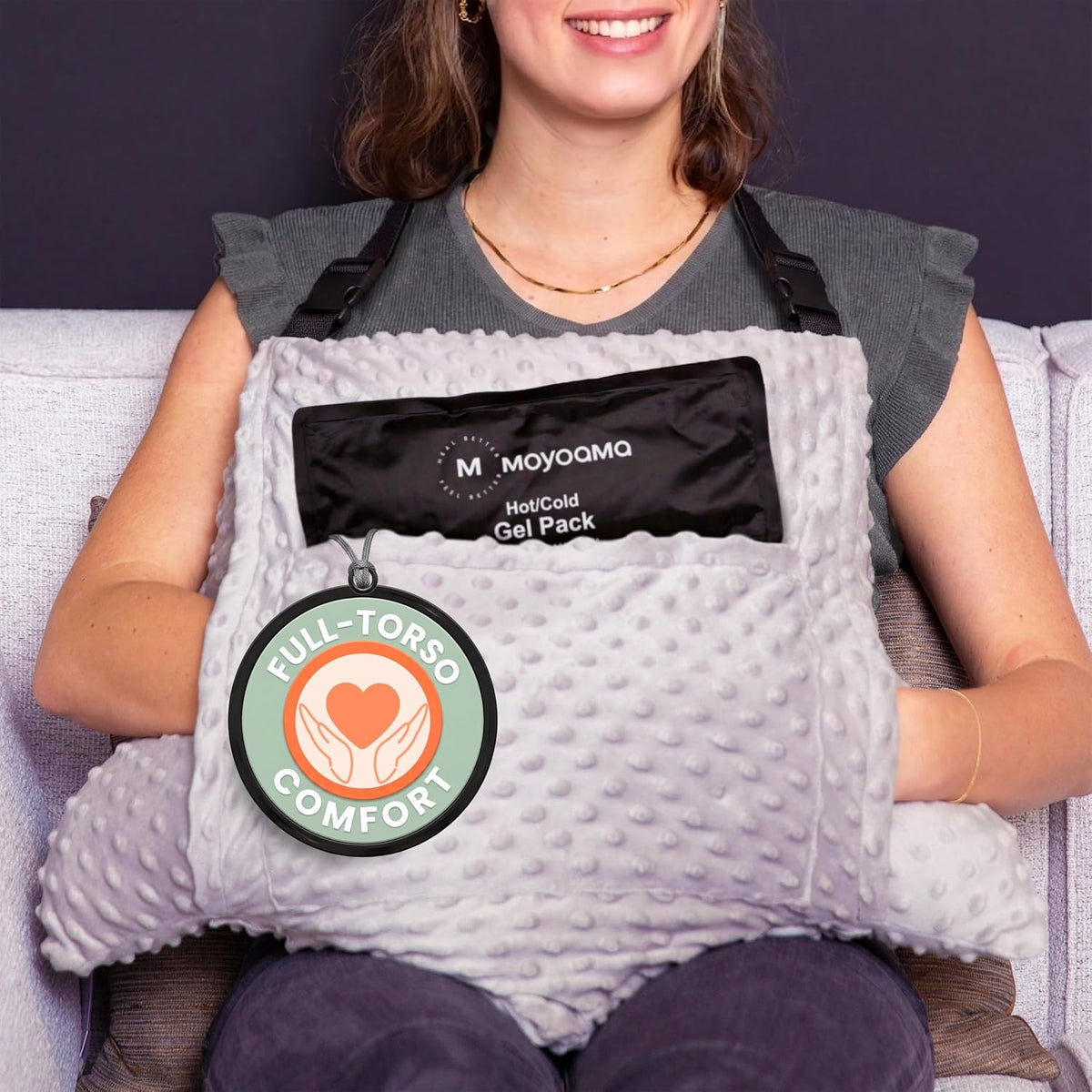 MOYOAMA 2 Pcs Hysterectomy Pillow Set - Incl 1 Gel Pack for Soothing Relief - Hysterectomy Recovery Must Haves after C Section,Post Surgery Pillow,Abdominal Surgery Recovery Pillow,Hysterectomy Gifts