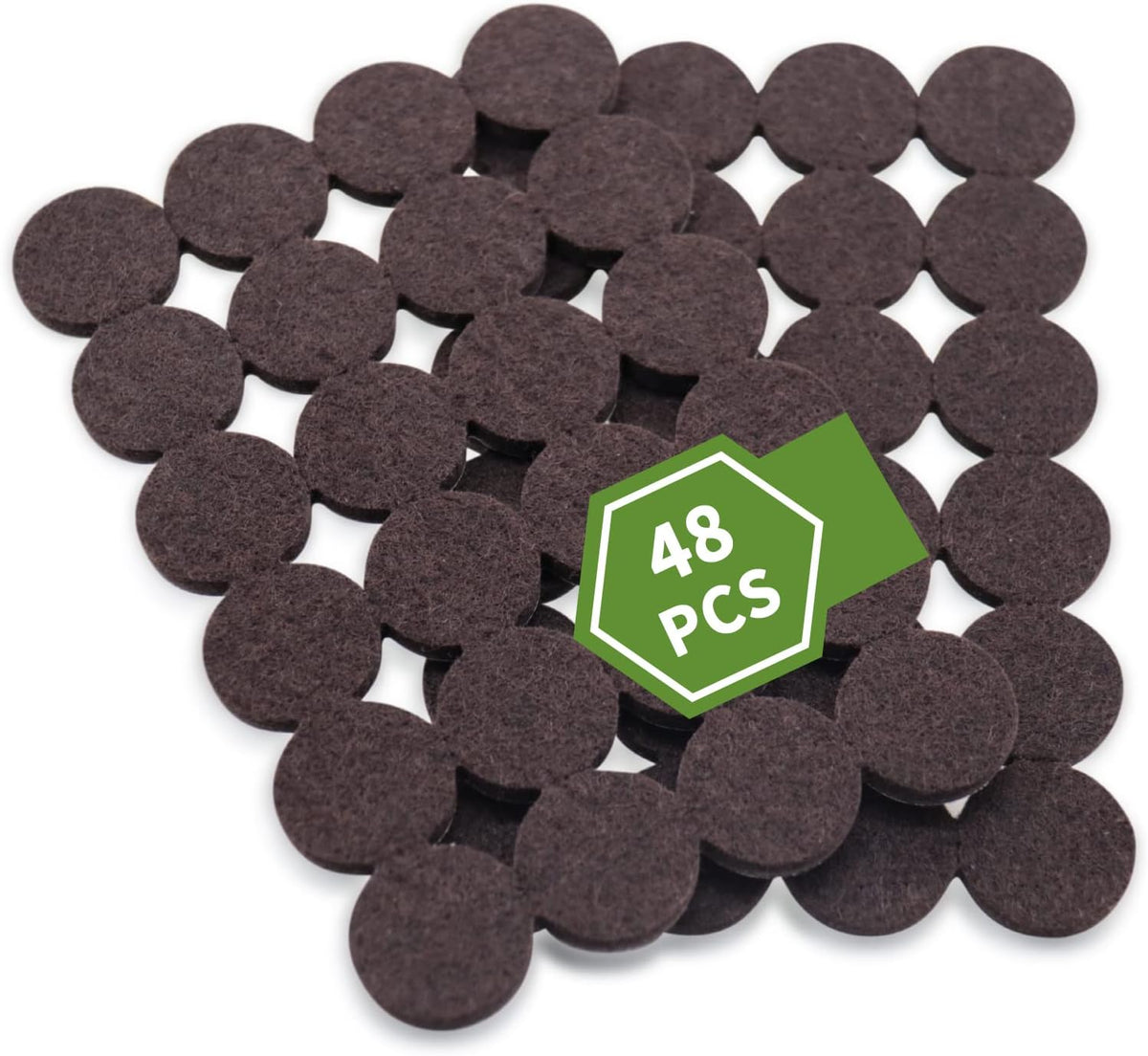Felt Furniture Pads for Hardwood Floors 48 PCS, 1" Round, Brown