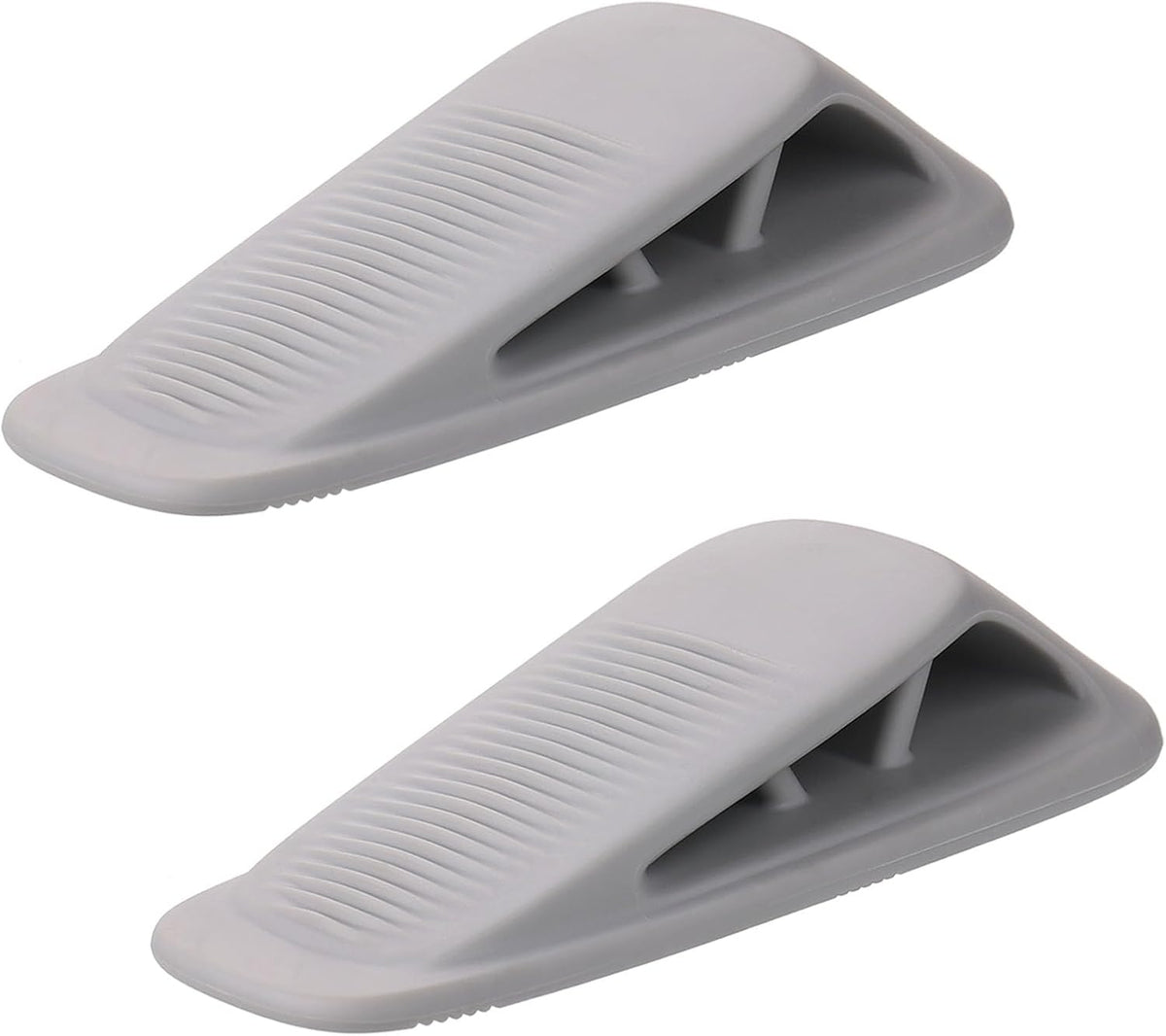 Fursafe&Q Rubber Door Stoppers for Bottom of Door, Door Stop Wedge with Holder, Heavy Duty Doorstops 2 Pack, Wall Protector for Home & Office & School & Commercial Doorstop Keep Open Stack White