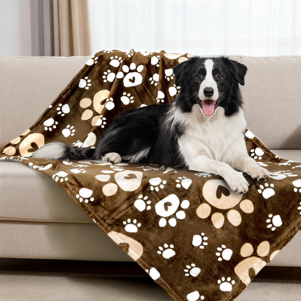 Rezutan Soft Fleece Dog Blanket for Small Medium Dogs, Brown 40 X 30 Inch