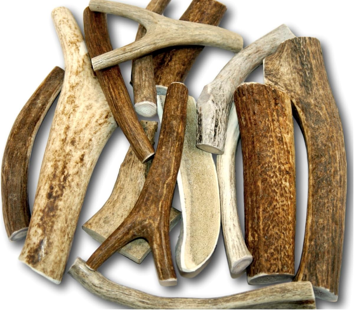 Top Dog Chews Deer, Elk & Moose Antlers for Dogs, 1 LB Bulk Pack (3-5 Count), Natural Long Lasting Chew for Aggressive Chewers, Large Medium Small Breeds, Whole & Split Mix