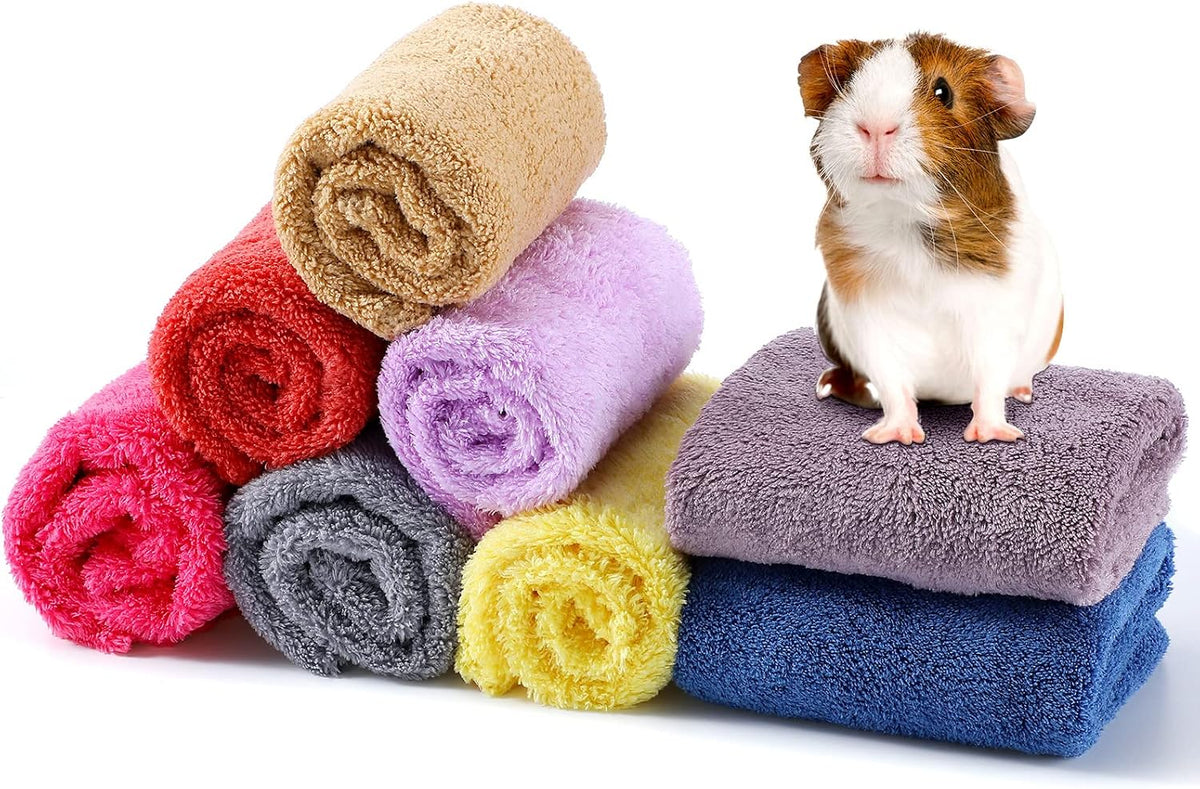 Buryeah 8 Piece Guinea Pig Fleece Blankets Bedding Mats for Cage Liners