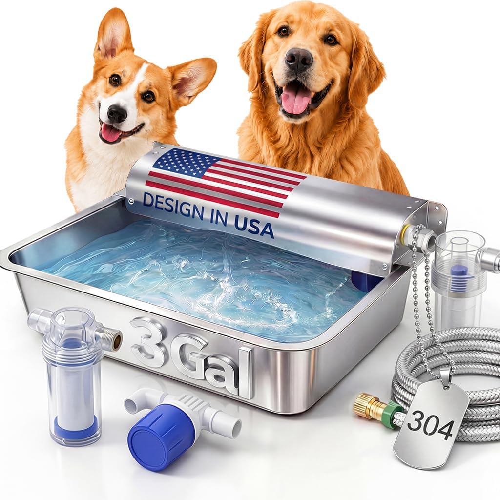 3 Gallon Automatic Dog Water Dispenser 304 Stainless Steel Auto-Fill