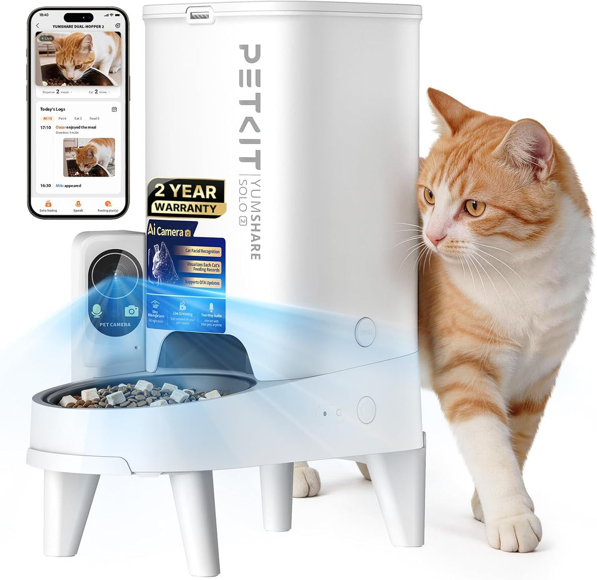 Cat Mate C300 Automatic Digital Pet Feeder for Dogs and Cats BPA and BHT Free with Ice Pack
