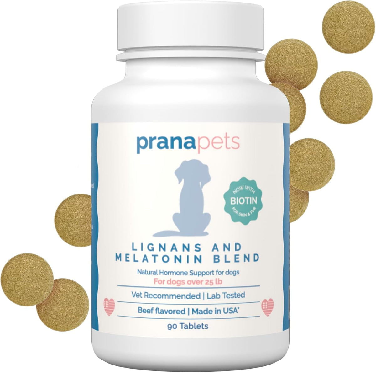Pranapets Lignans & Melatonin with Biotin Blend Naturally Aids in Relieving Symptoms of Cushing’S in Dogs up to 25 Lb | Promote Healthy Balance & Overall Well-Being