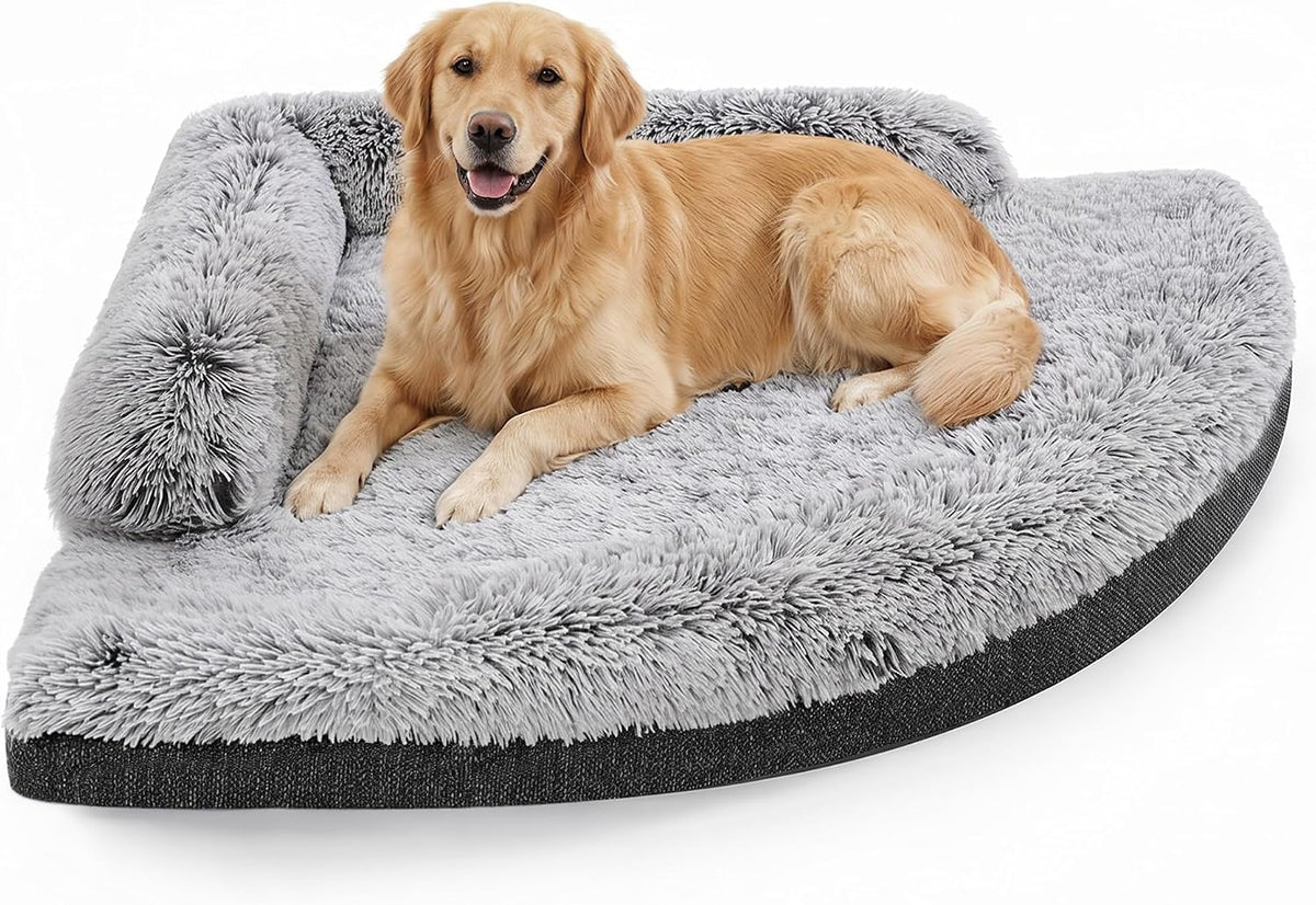 Corner Dog Bed for Large Dogs, 39" Large Fluffy Orthopedic Pet Beds