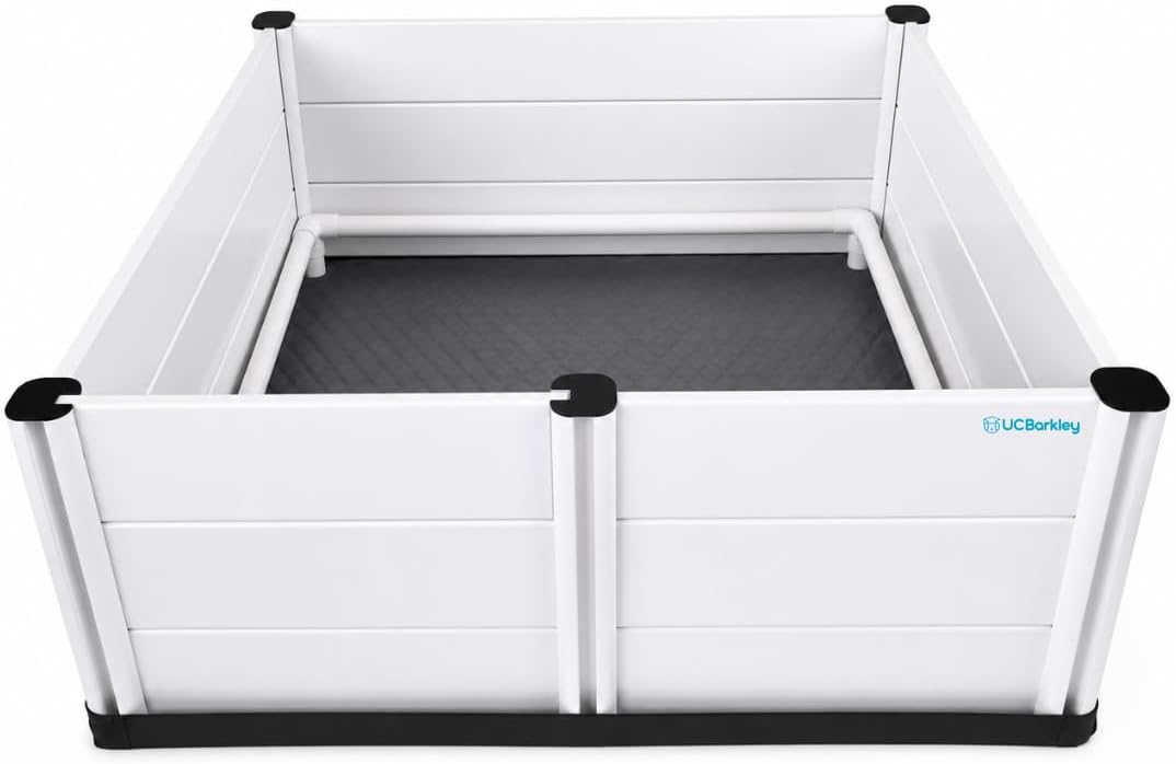 Whelping Box for Dogs & Puppies – Premium 48" Modular Design with Easy-Open Door, Pig Rails, Oxford Floor Liner & Washable Pee Pad – Indoor/Outdoor, Easy-Clean & Durable