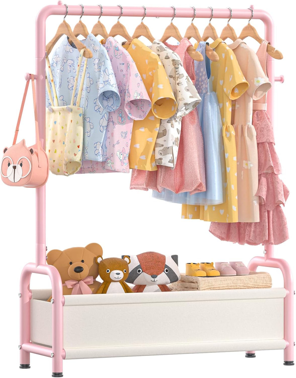 Kids Clothing Rack with Storage Shelf, Kids Dress up Storage