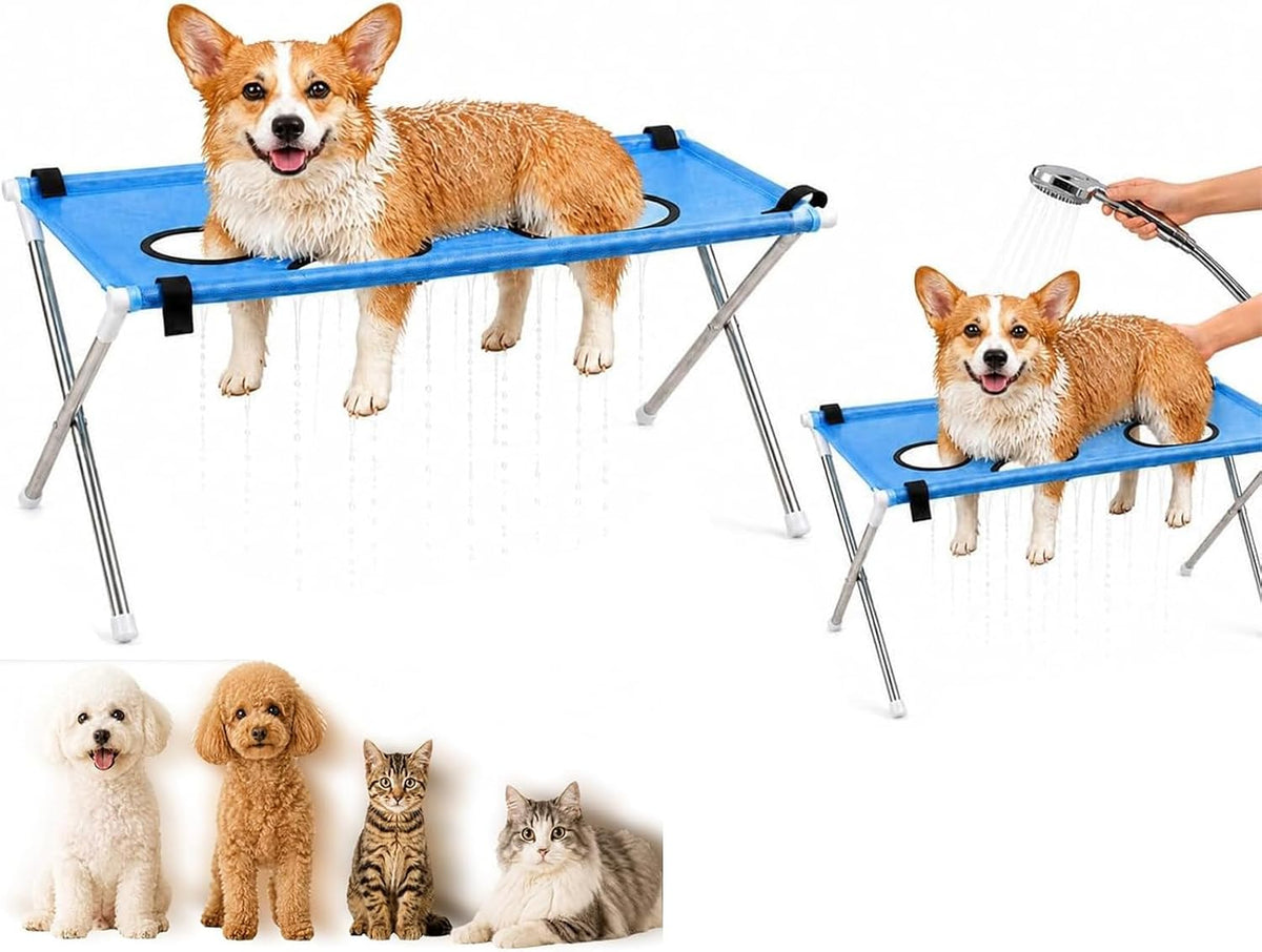 Pet Grooming Arm for Table, 42" H, 27-39" W with Hammock & 2 No-Sit Nooses