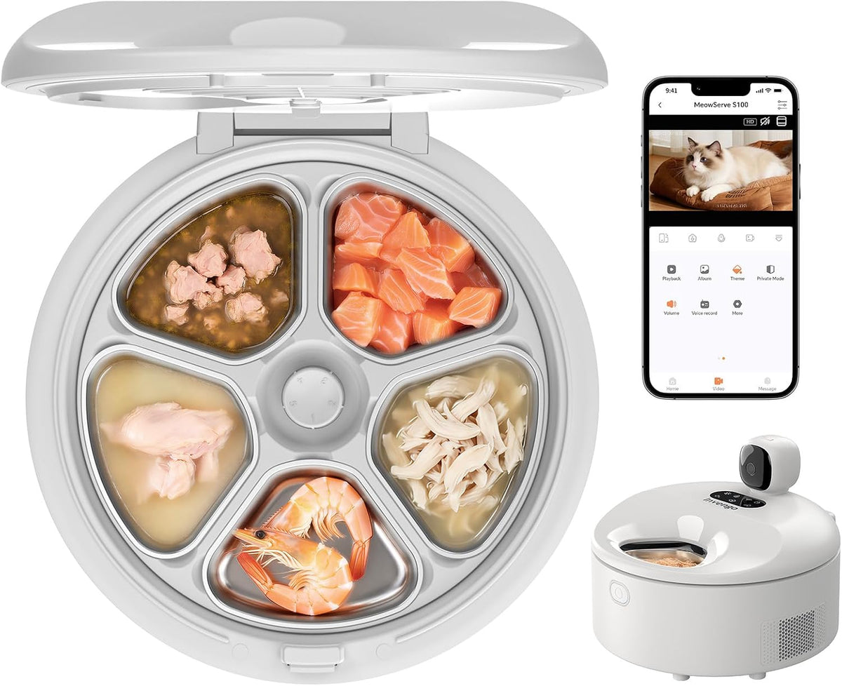 Automatic Wet Food Cat Feeder with Cooling, Camera & App Control