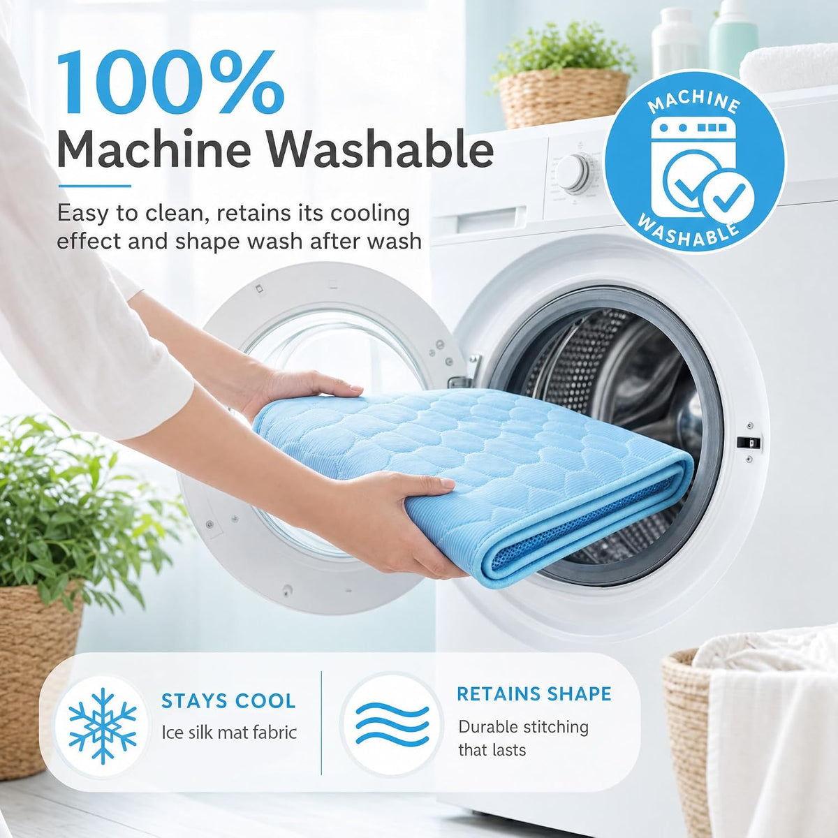 For Cats - Breathable Ice Summer Cushion, Portable & Lightweight, Gel-Free & Washable Pet Pad for Indoor Cats, Cat Beds, Sofas and Carriers (Large)