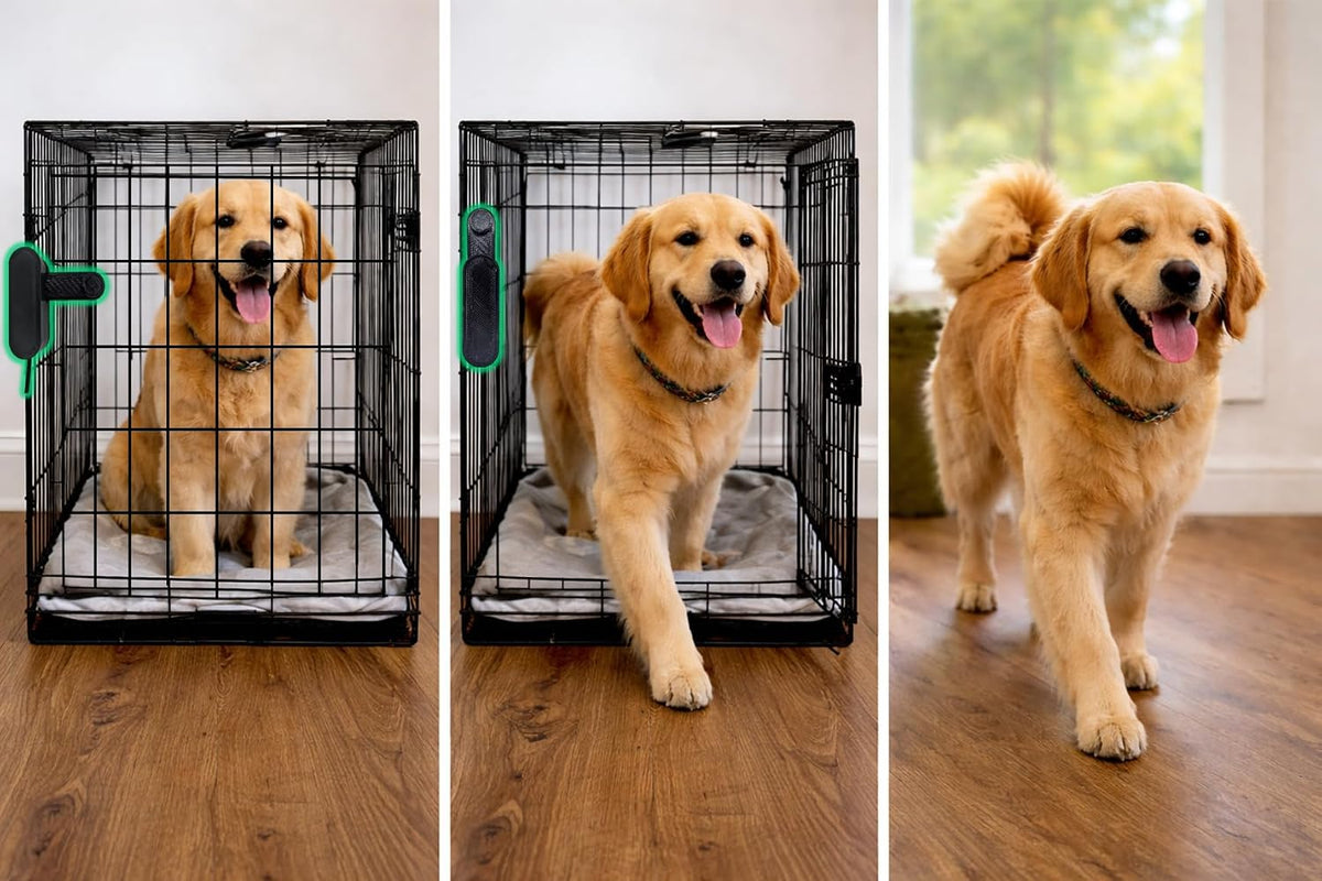 Release the Hound! Smart Dog Crate Opener for Dogs - Let Your Dog Out Automatically with Alexa, Google Home & App Control | Remote Pet Crate Door Release (Smart Plug Included)