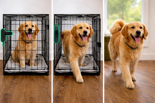 Release the Hound! Smart Dog Crate Opener for Dogs - Let Your Dog Out Automatically with Alexa, Google Home & App Control | Remote Pet Crate Door Release (Smart Plug Included)