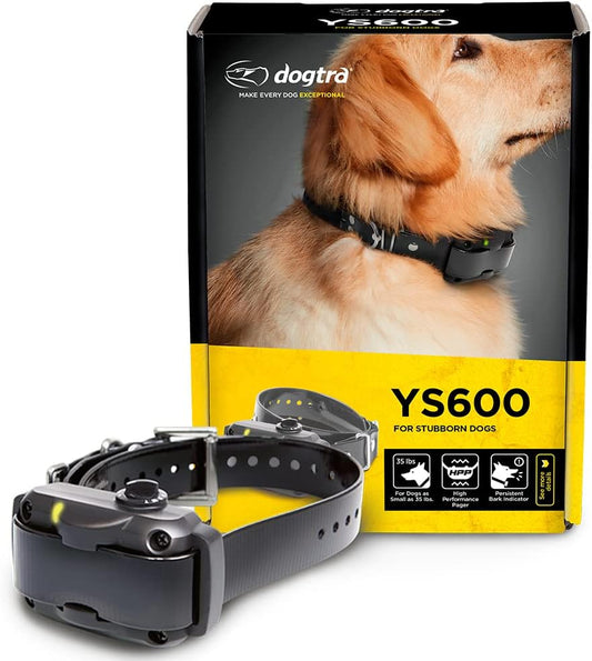 Dogtra YS600 No Bark Collar for Large Dogs 35 Lbs and Up, Rechargeable Waterproof Bark Control Collar, 10 Stimulation Levels, High Performance Pager, Accelerometer Bark Sensor, No Remote Needed