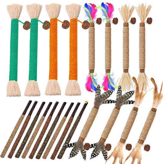 21 Pack Silvervine Cat Chew Sticks - Natural Kitten Toy for Cats