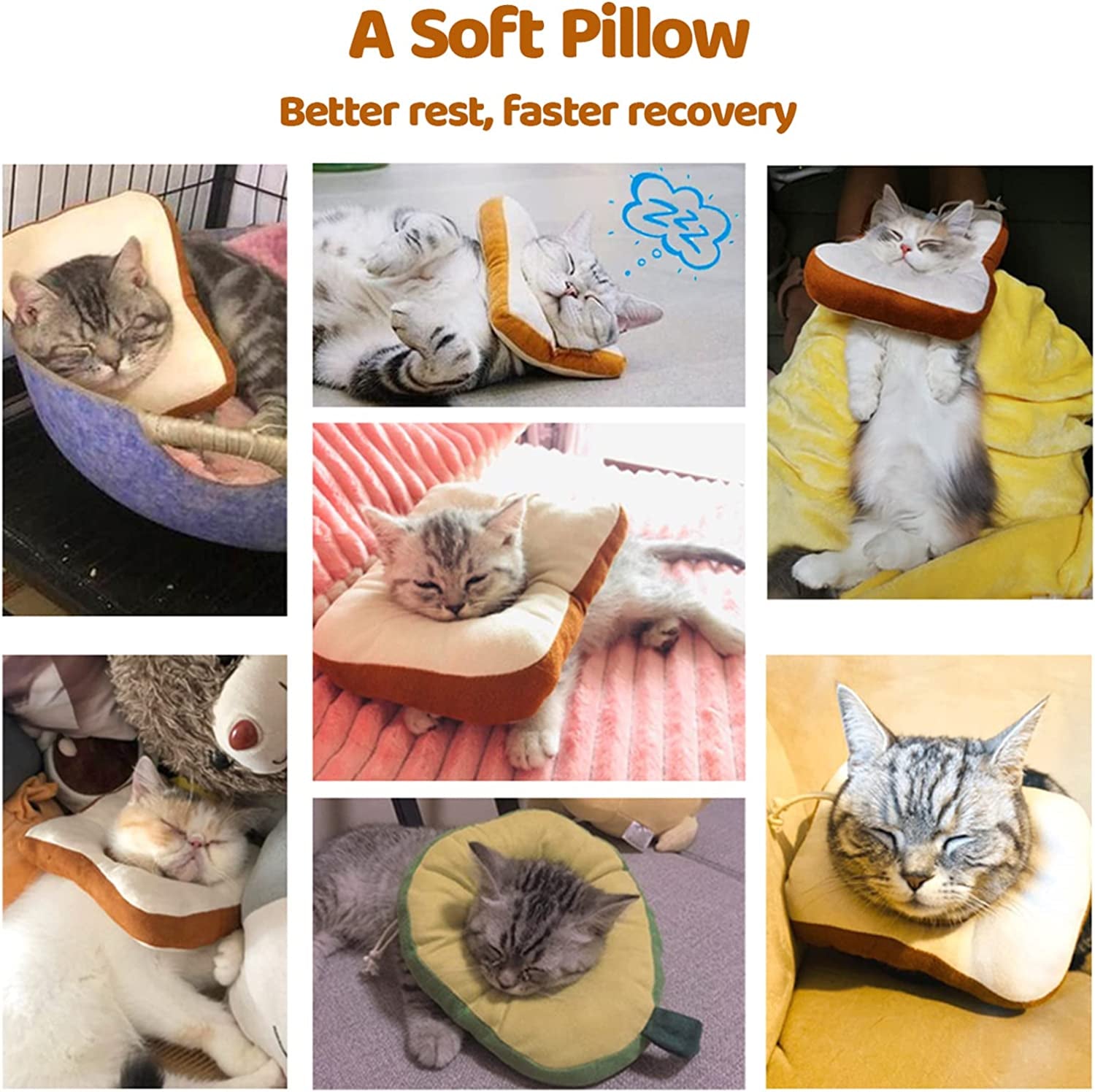 Amakunft Adjustable Cat Cone Collar Soft, Cat Recovery Collar, after Surgery Neck Cone, Elizabethan Collar for Kitten