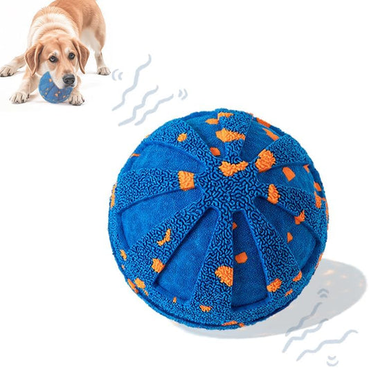 Indestructible Dog Ball for Large Breeds - Rechargeable Interactive Dog Toy with 3 Modes, IPX7 Waterproof, USB-C Charging, 3.15" Non-Toxic Chew Ball for Aggressive Chewers (Blue)
