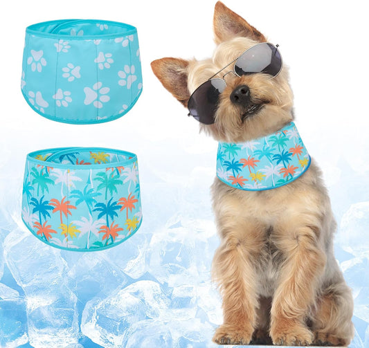 Dog Cooling Bandana for Medium Large Dogs, 2 Pack Instant Cooling Bandanas Breathable Cooling Ice Towel Neck Wraps, Pet Scarf Keep Dogs Cool in Hot Summer