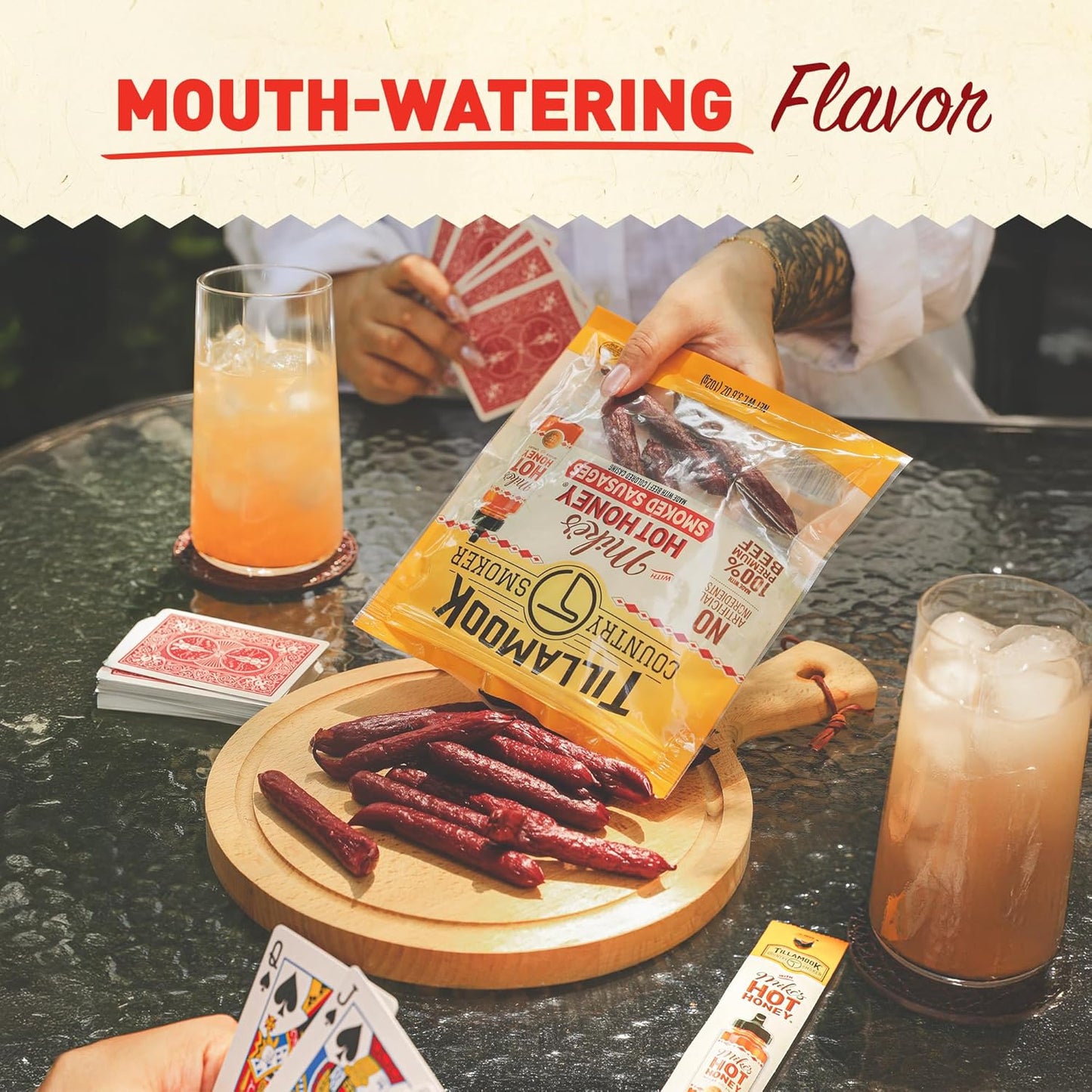 Tillamook Country Smoker 100% Premium Beef Smoked Sausage, Mike'S Hot Honey, 3.6 Ounce, Real Hardwood Smoked Sausages, Low Carb, High Protein, Ready to Eat Sweet & Spicy Snack