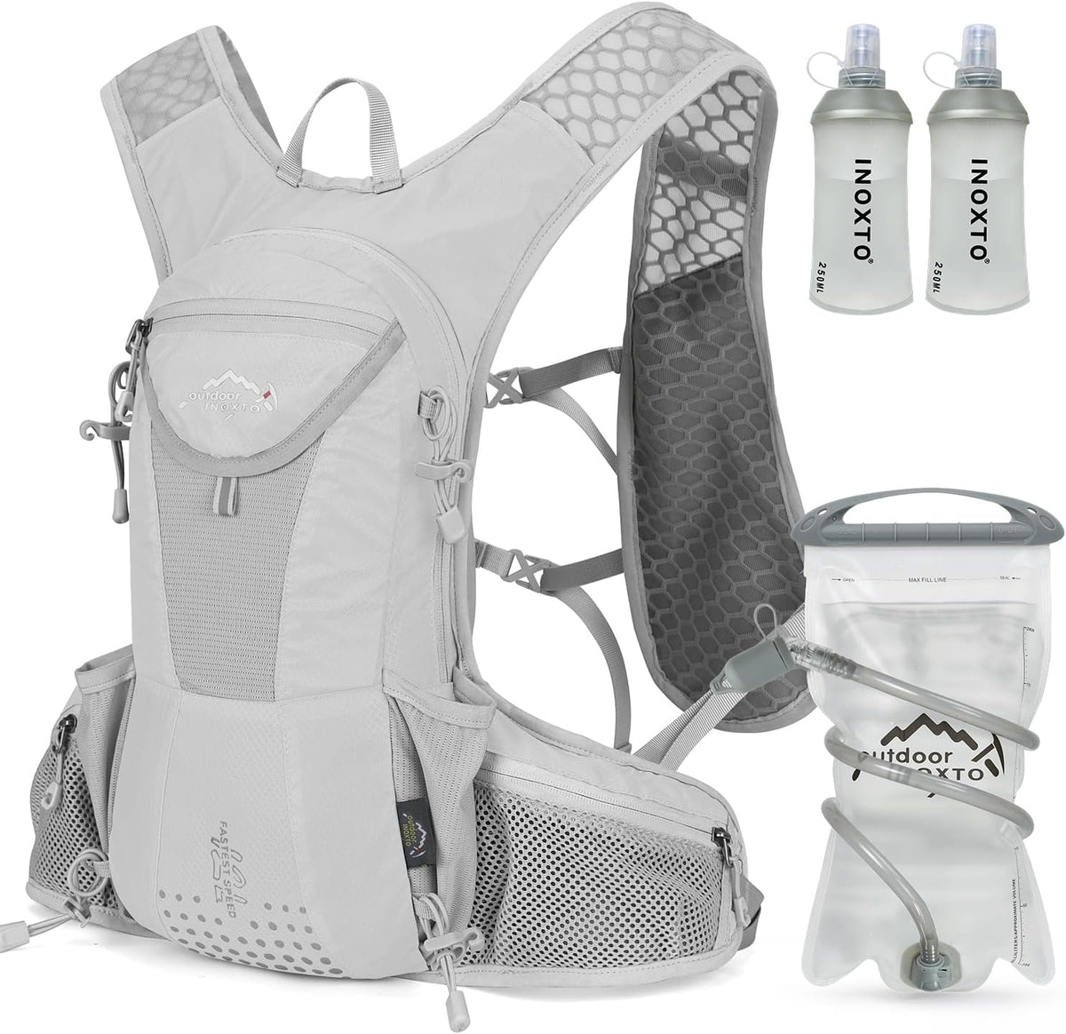 IX INOXTO Hydration Pack Backpack, Lightweight Water Backpack with 2L Hydration Bladder Daypack for Men Women,Running Hydration Vest for Trail Running Hiking Cycling Race Climbing