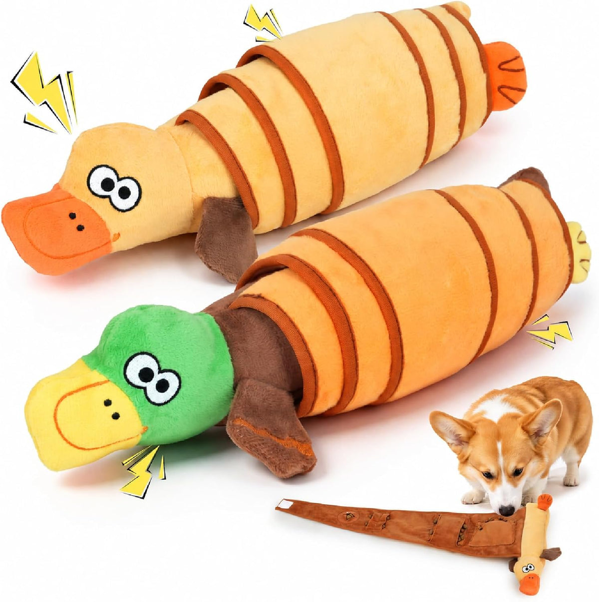 Burgeonnest Squeaky Dog Toys, 2 Packs Snuffle Dog Toy