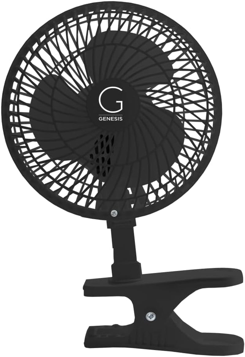 Genesis 6-Inch Clip Convertible Table-Top & Clip Fan Two Quiet Speeds - Ideal for the Home, Office, Dorm, More Black (A1CLIPFANBLACK