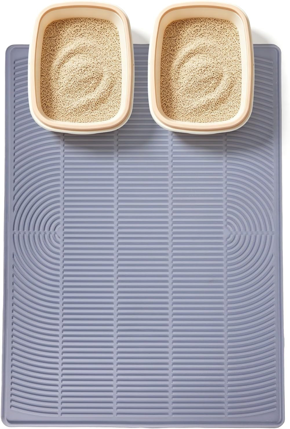 Extra Large Cat Litter Mat XL, 46X35In Silicone for Multi-Cat Use
