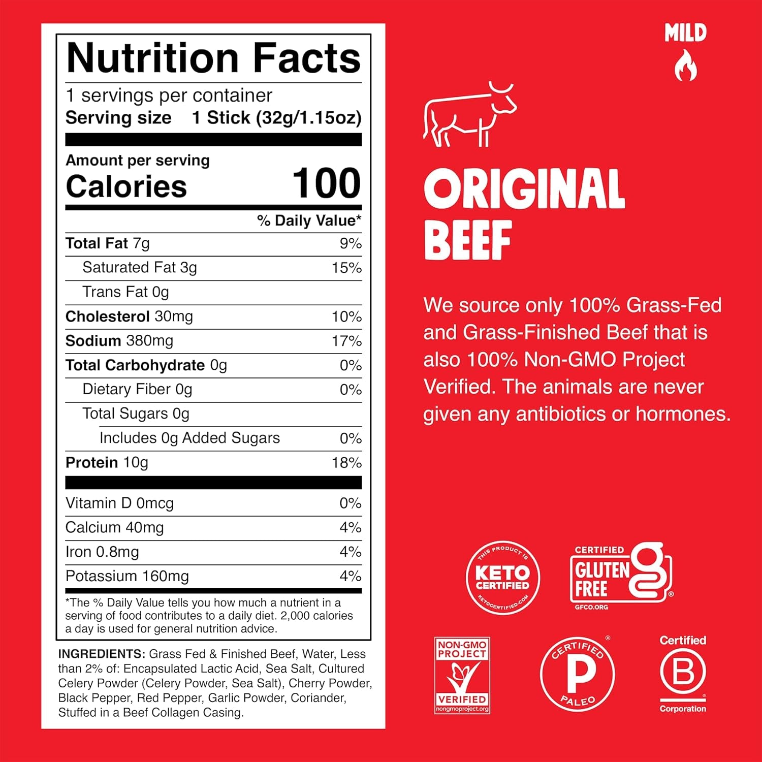 Chomps Original Beef Jerky Snack Sticks, 8Pk