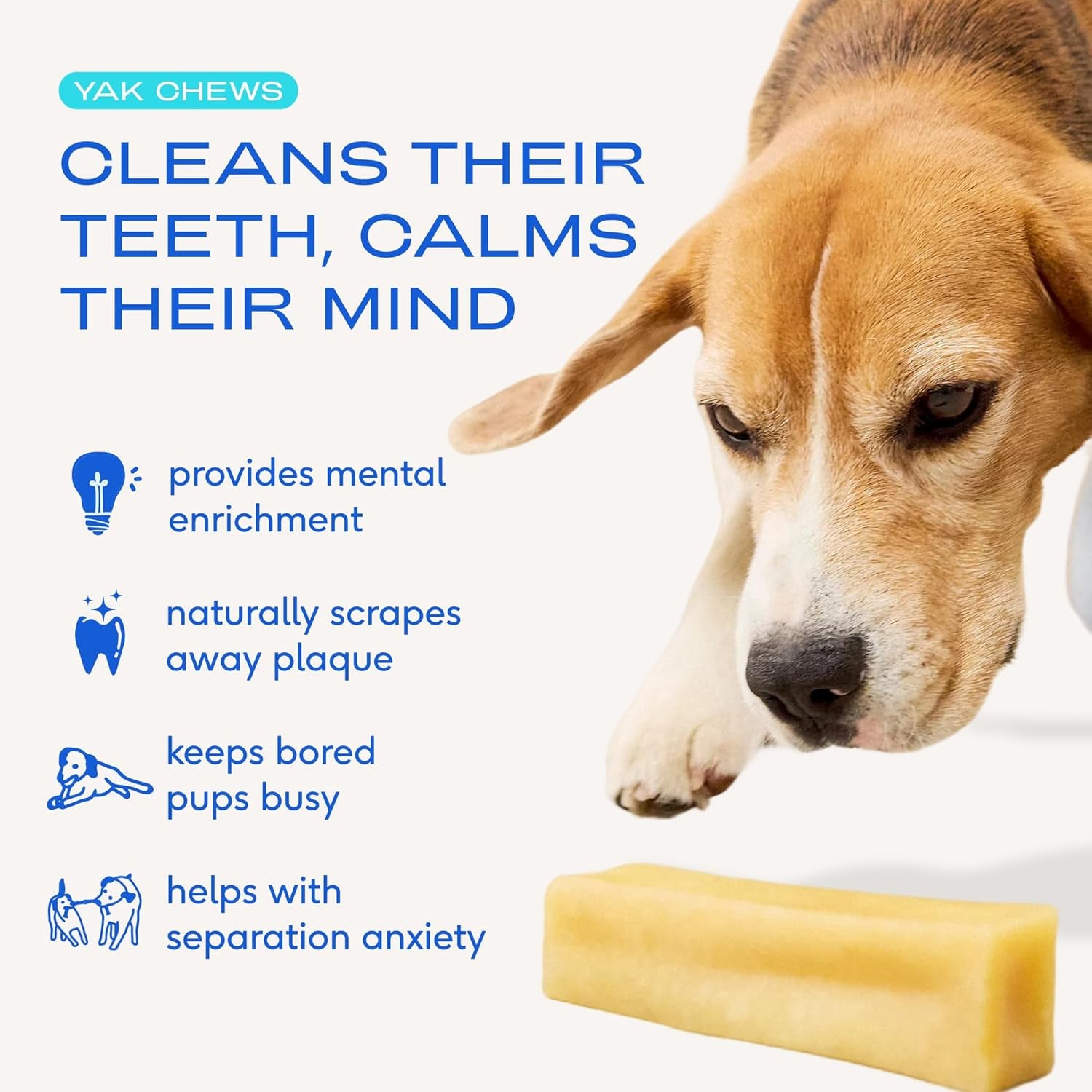 Native Pet Yak Cheese Himalayan Dog Chews - Long Lasting Dental Sticks for Medium Breeds – 100% All Natural Himalayan Yak Chews for Medium Dogs – Cheese Bone for Aggressive Chewers - 3 per Pack
