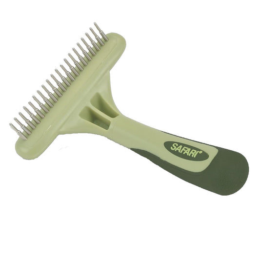Coastal Pet Safari Dog Single Row Rotating Pins Undercoat Rake Dog Grooming Rake - Gentle Dematting Comb for Dogs - Effective Deshedding Comb - Pet Grooming Tools - Single Row