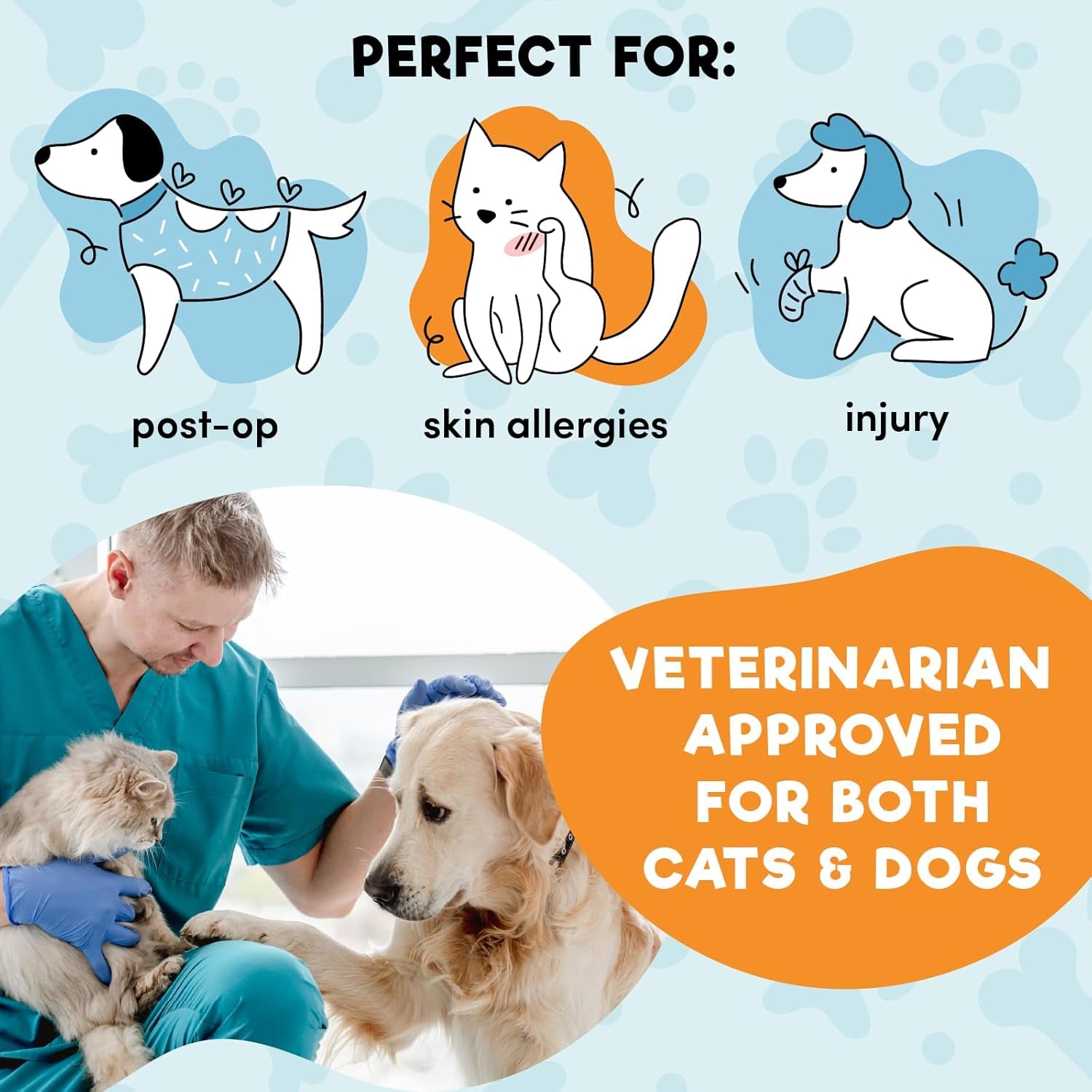 BENCMATE Inflatable Dog Cone Collar Alternative, Soft Dog Cone for Small Medium Large Dogs and Cats, Neck Recovery Ecollar Donut Collar after Surgery (Large, Blue)