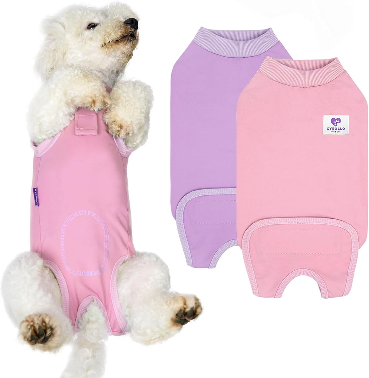 Cyeollo 2Pack Dog Surgery Recovery Suit Surgical Onesie for Female Dogs