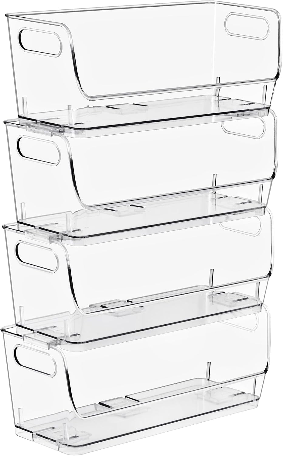 Sorbus Clear Pantry Organizer with Stackable Storage Bins, Open Front