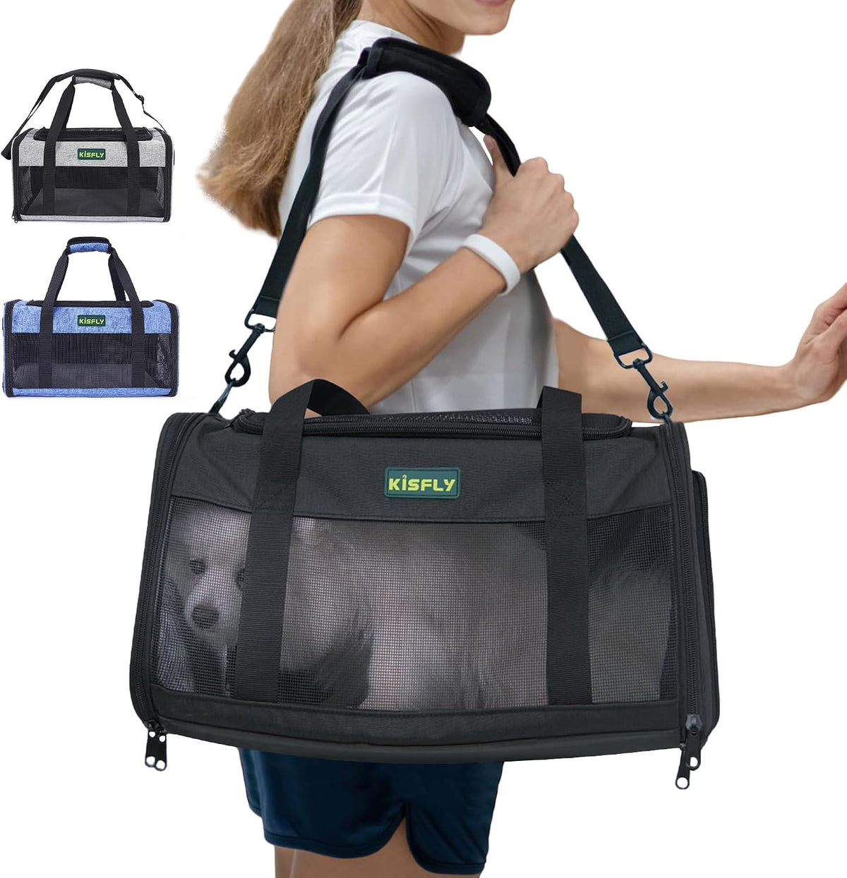 Airline Approved Cat Carrier 17"X11"X9.5", under Seat Pet Travel Bag