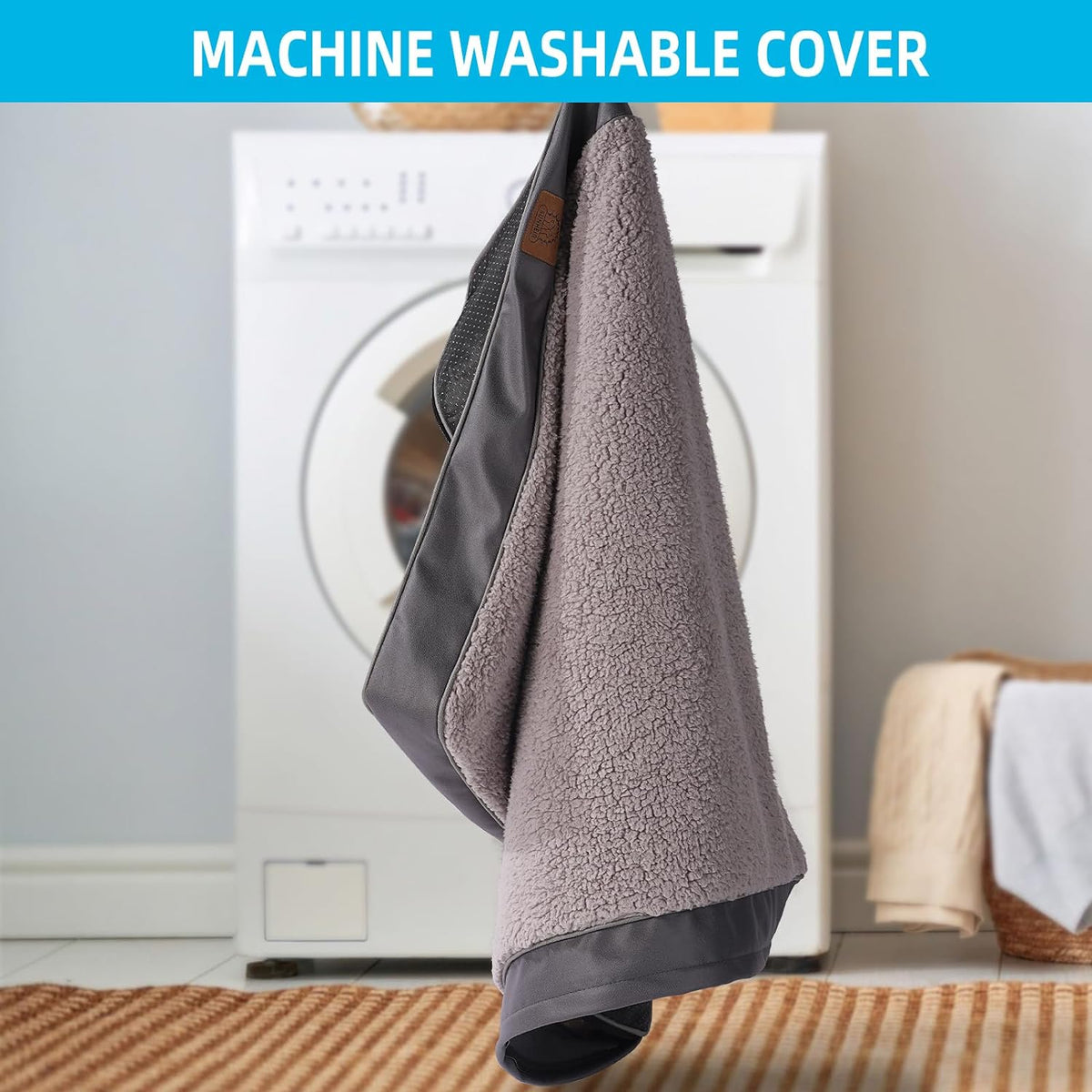 Sunheir Washable Orthopedic Large Dog Bed with Removable Cover, Pet Bed Mat