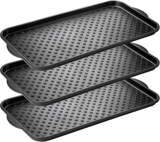Kingrol 3 Pack Boot Trays, Waterproof Shoe Mats for Entryway Indoor, Multi-Purpose Trays for Boots, Shoes, Garden, 29 X 14.3 Inch
