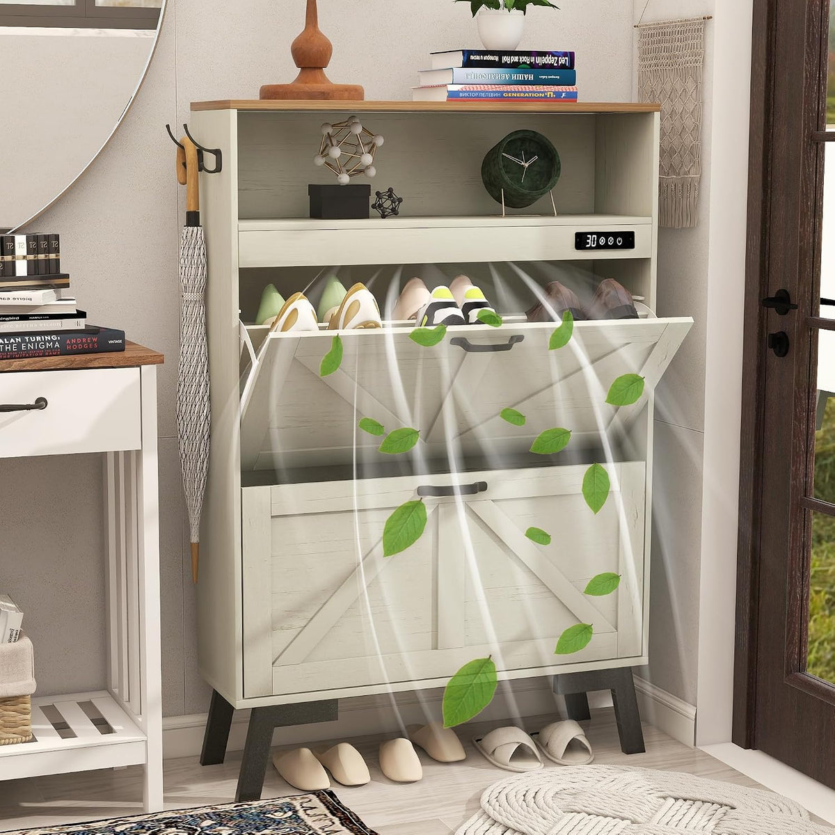 Taohfe Deodorizing Shoe Organizer Cabinet Storage for Entryway