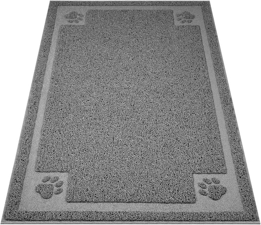 UPSKY Large Cat Litter Mat Trapper 35"×23", Waterproof, Non-Slip, Gray