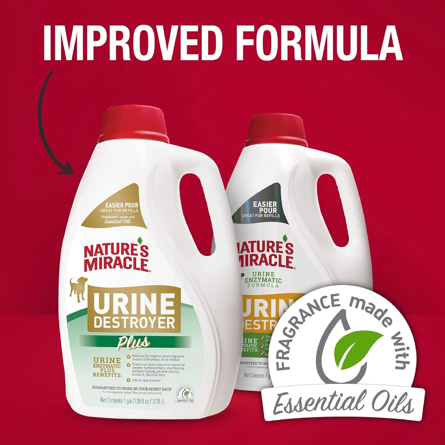 Nature’S Miracle Urine Destroyer plus for Dogs, Enzymatic Formula Tough on Strong Cat Urine and the Yellow Sticky Residue, 1 Gal