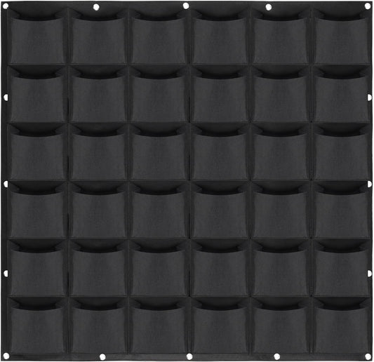 MANCHAP 36 Pockets Vertical Garden Wall Planter, Hanging Wall Planter Pockets, Vertical Hanging Wall Planter for Flower Vegetable Indoor and Outdoor, Black