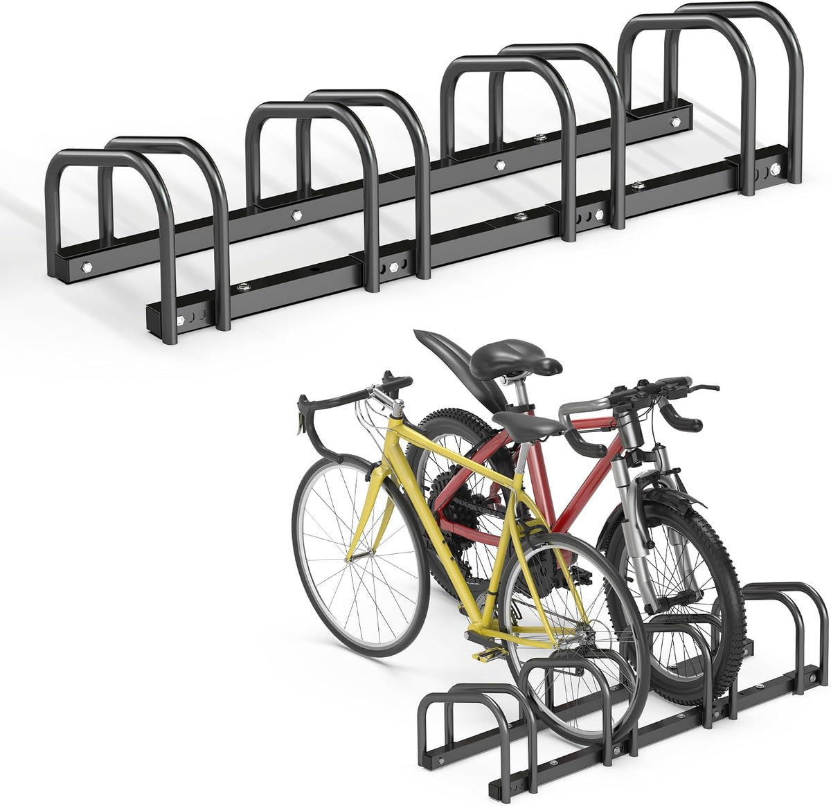 Ultrawall Bike Storage Rack for Garage, 4 Bikes Floor Bike Stand